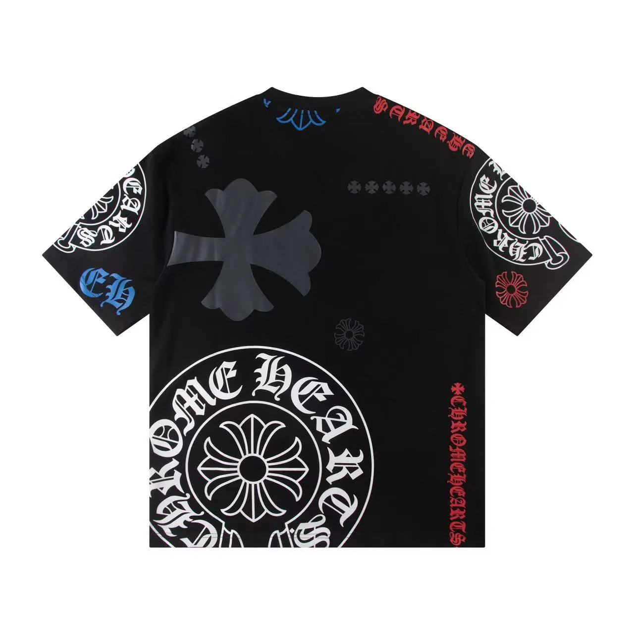 🅿️160 Style: 2025 new Croix Heart short-sleeved T-shirt Material: High version 300g double yarn combed cotton Size: S～XL Color: Black Style number: Z007